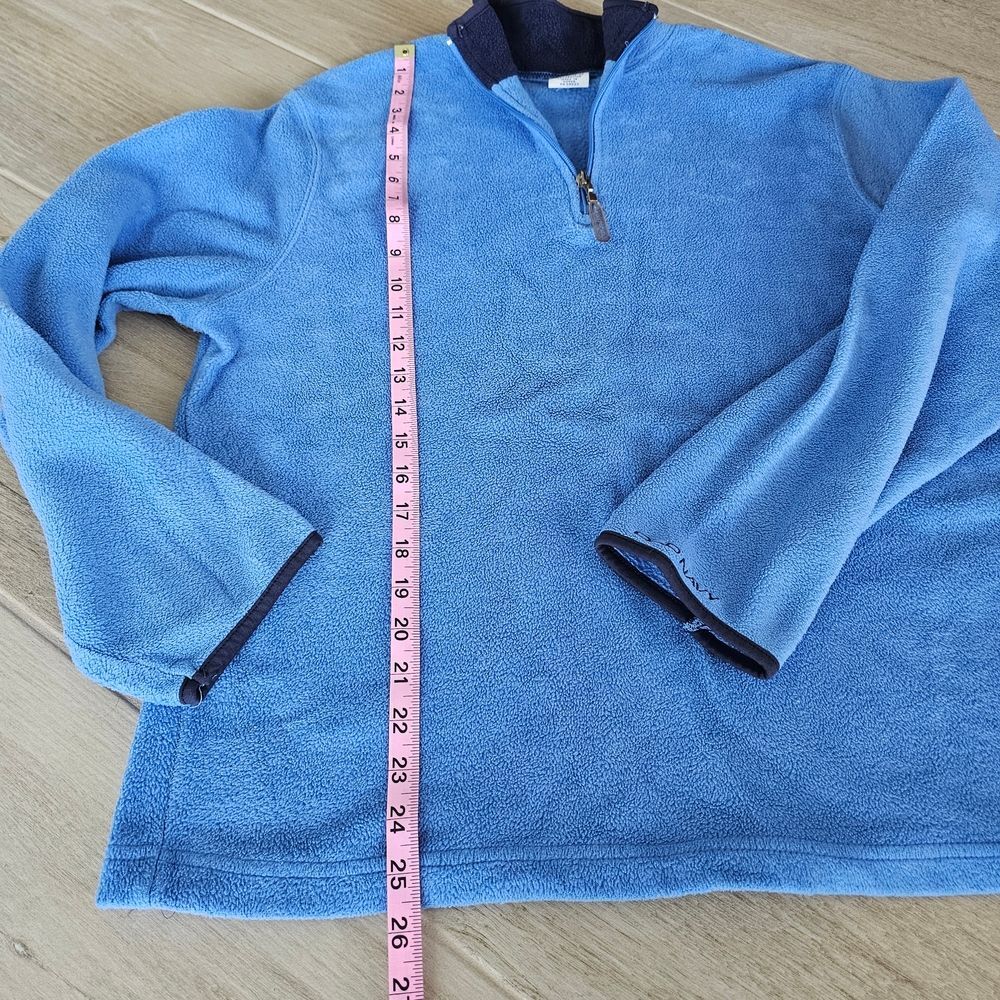 Vintage Old Navy Quarter Zip Fleece Pullover in Light Blue, Sz XL - Picture 5 of 6